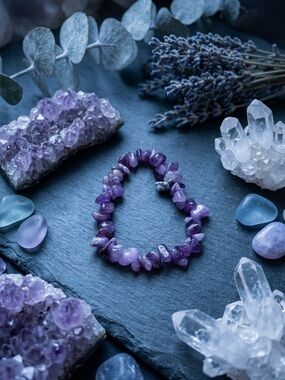 Hand Crafted Purple Amethyst Chip Bracelet